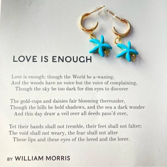 BNWT Retro Turquoise Starfish Design Earrings - Nautical Charm with a Vintage - Picture 6 of 7